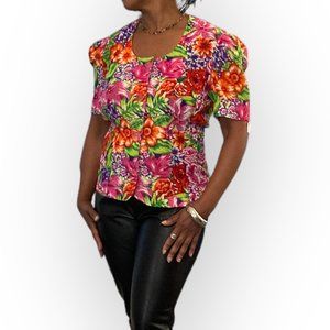 Floral Vintage Button Up Blouse